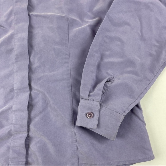 Laura Scott Womens Button Up Shirt Purple 10 - Picture 5 of 8